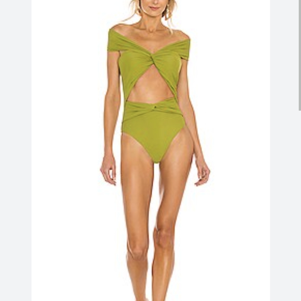 Andrea Iyamah Green Amina One Piece Swimsuit